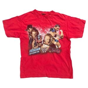 WWE Red Kids Vintage T-Shirt with Wrestlers Graphic